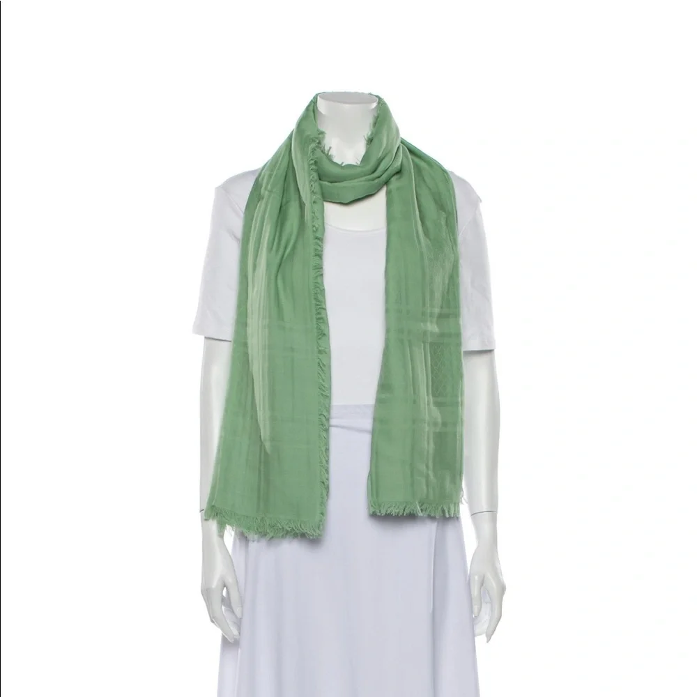 Gucci Light Green Silk Scarf